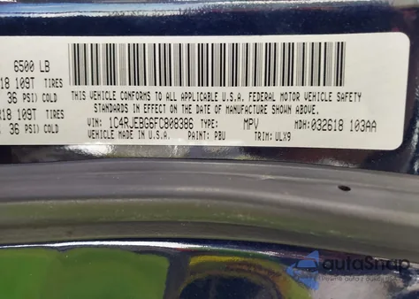 2015 Jeep Grand Cherokee Limited from USA, damaged, VIN 1C4RJEBG6FC808386